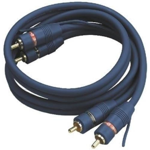 Monacor Stereo Audio Verbindungs-Kabel mit farbkodierten Cinch Steckern 1,5m schwarz Kabeldurchmesser Ø 5,5mm von MONACOR
