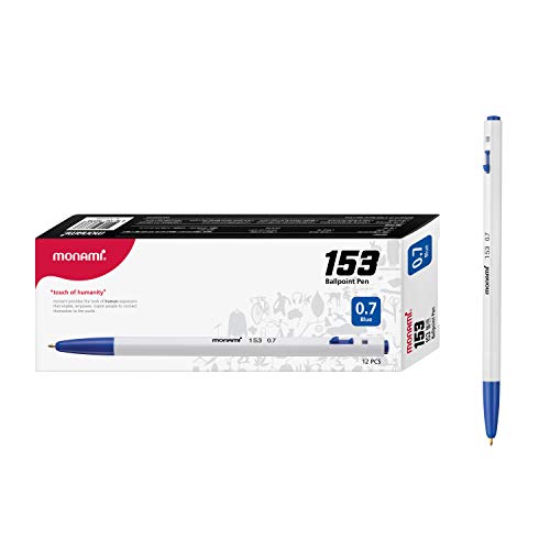 Monami New Releases 153 Ballpoint Pen 0.7 Mm Dozen Box Blue Ink von MONAMI