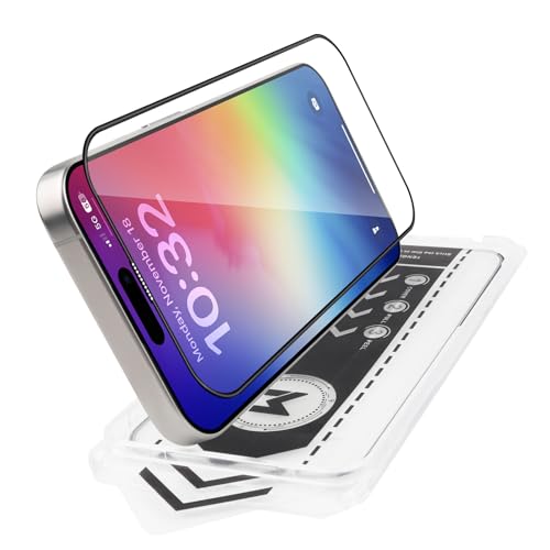 MONASAY Full Screen Schutzfolie Kompatibel mit iPhone 15 6.1 Zoll [1 Stück], HD Gehärtetes Glas Displayschutz, Kameraschutz, 9H Hart 2D Panzerfolie mit Frame, Anti-Kratzer Bläschenfrei von MONASAY
