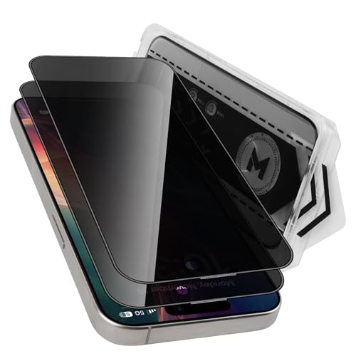 MONASAY Sichtschutz Fit für iPhone 15 Pro 6.1 Zoll [2 Stück], Panzer Schutz Glas Schutzfolie Anti-Spähen Displayschutz mit Frame, [2 Stück Kameraschutz Camera Screen Protector] Panzerfolie von MONASAY