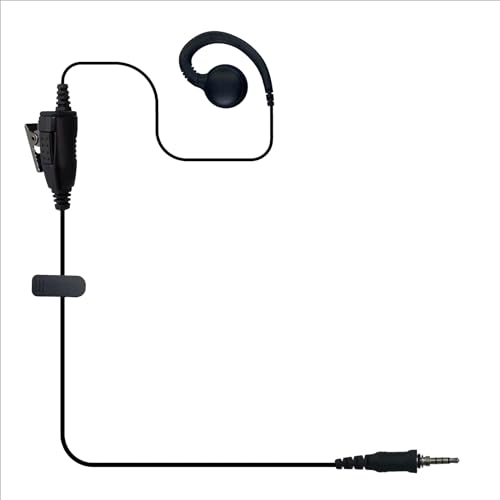 MONICONA C-Form Kabelgebundener Ohrbügel Kopfhörer Headset PTT Mikrofon für Motorola EVX-S24 Yaese VX-6R FT-270R Icom IC-4300L IC-M25 Standard Horizon HX320 HX210 HX40 HX890 von MONICONA