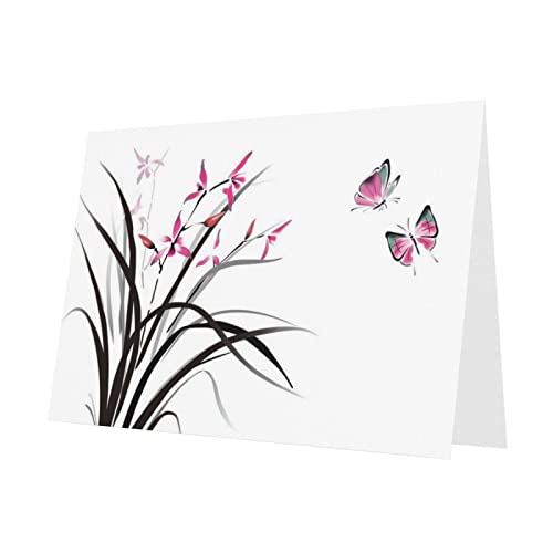 Grußkarte mit Schmetterlingsmotiv, hochwertig, Perlenpapier, für Geburtstagskarte, Valentinstag, Hochzeitstag, Abschlussfeier, etc., 10,2 x 15,2 cm von MONIKAR
