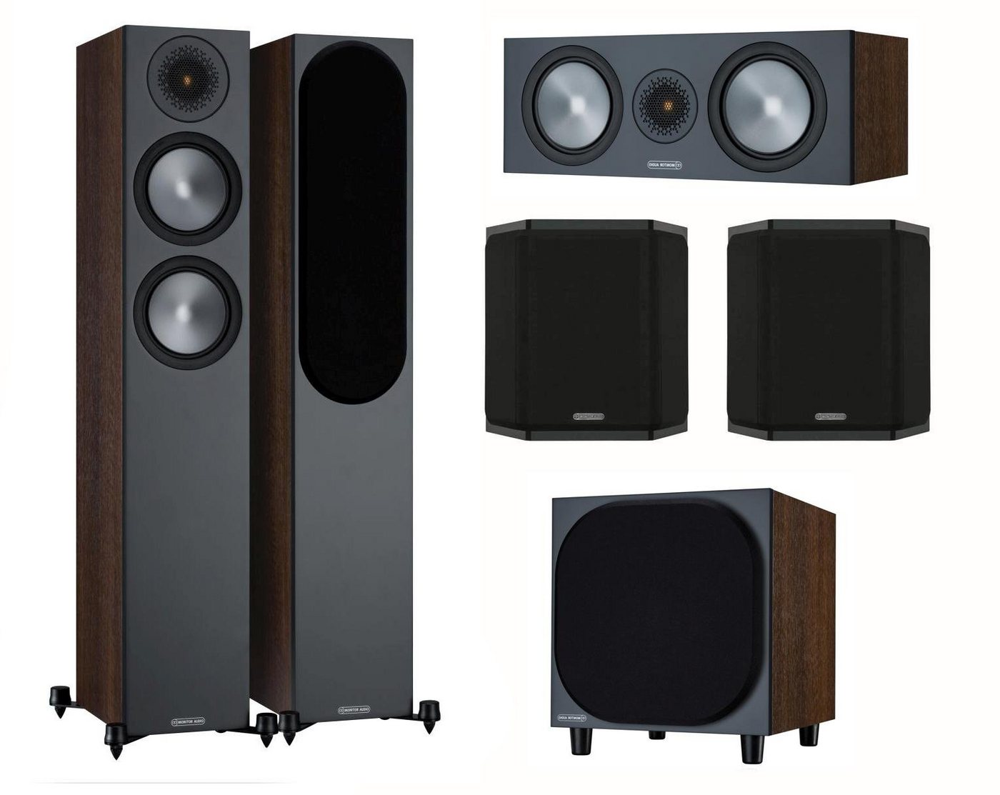 MONITOR AUDIO Bronze 6G Cinema 200 Walnuss Lautsprecher-Set 5.1 Heimkinosystem (nicht zutreffend, 5.1 Heimkino Set) von MONITOR AUDIO