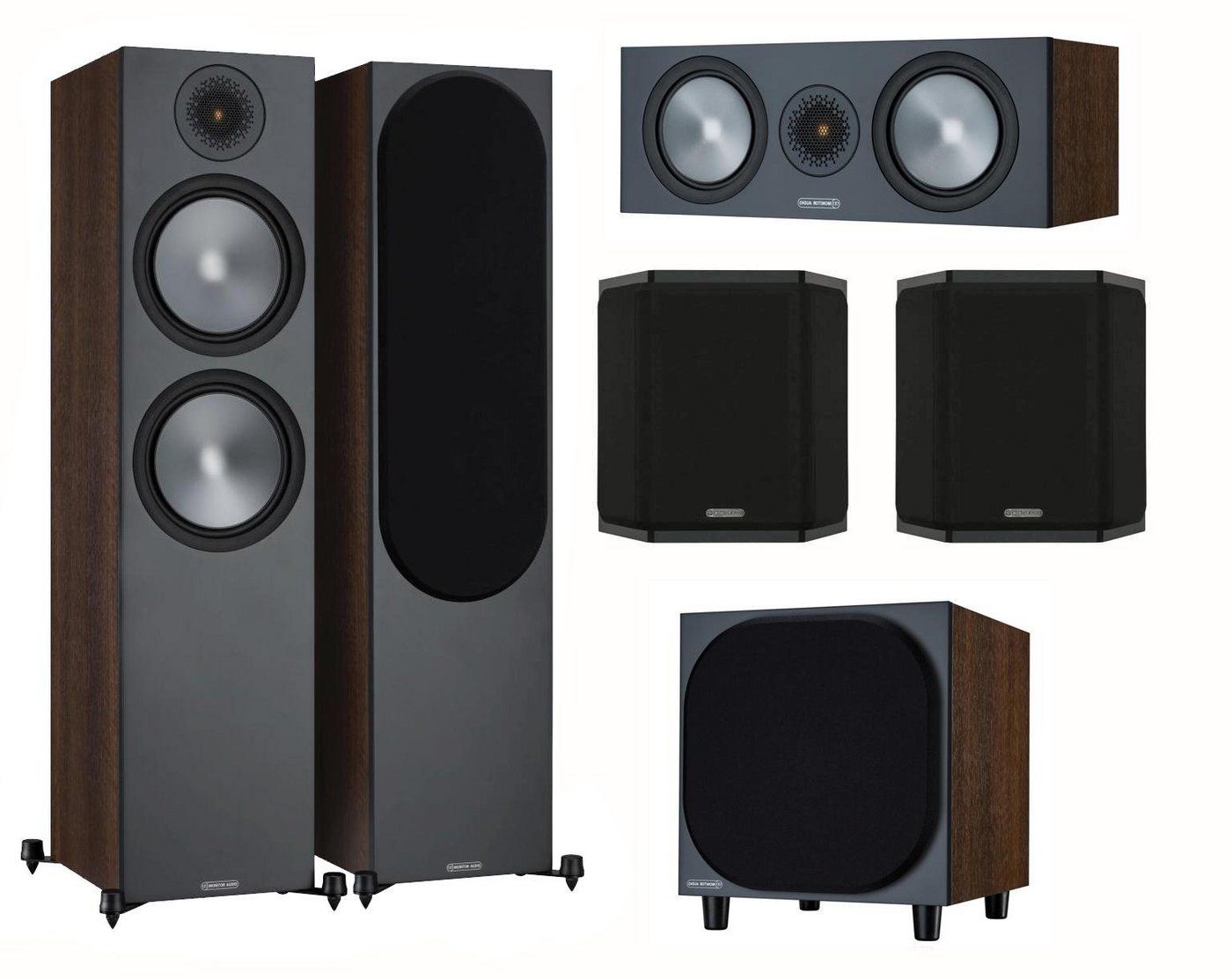 MONITOR AUDIO Bronze 6G Cinema 500 Walnuss Lautsprecher-Set 5.1 Heimkinosystem (nicht zutreffend, 5.1 Heimkino Set) von MONITOR AUDIO