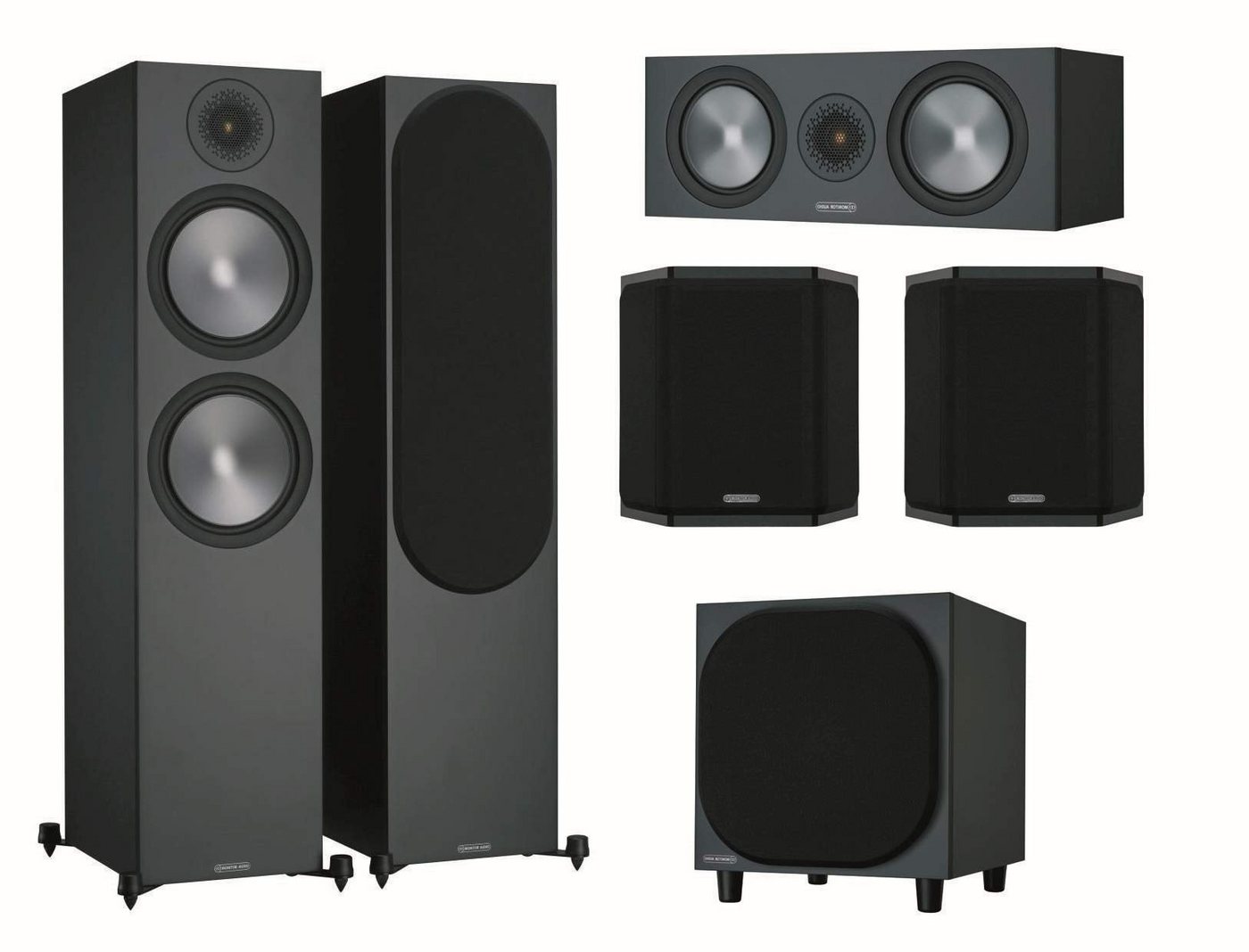 MONITOR AUDIO Heimkinosystem Bronze 6G Cinema 500 schwarz Lautsprecher-Set 5.1 (nicht zutreffend, 5.1 Heimkino Set) von MONITOR AUDIO