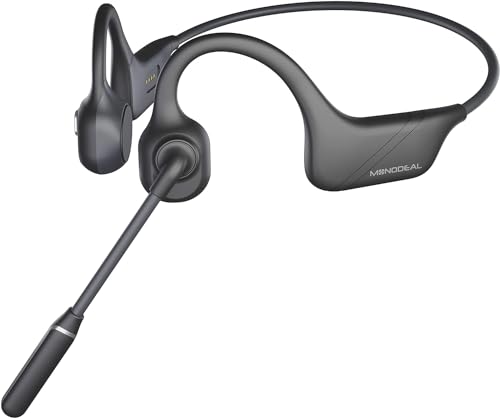 MONODEAL Knochenschall Kopfhörer Bluetooth Headset mit Mikrofon, Bluetooth 5.3 Kopfhörer Open Ear mit Multipoint-Verbindung, Wireless Headset mit Mikrofon für Büro, Meeting, Online Lernen von MONODEAL