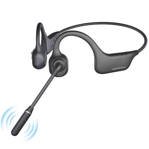 MONODEAL Knochenschall Kopfhörer Bluetooth Headset mit Mikrofon, Headset Bluetooth 5.3 Open Ear mit Multipoint-Verbindung, Wireless Headset mit Mikrofon für Büro, Meeting, Online Lernen von MONODEAL