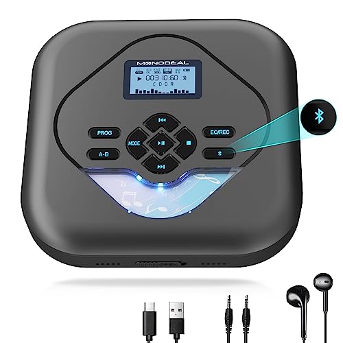 NEU 2025 MONODEAL CD Player Tragbar mit Bluetooth, Eingebaute CD-Brenner-Funktion,Tragbarer CD Player mit Anti-Skip für Auto von MONODEAL