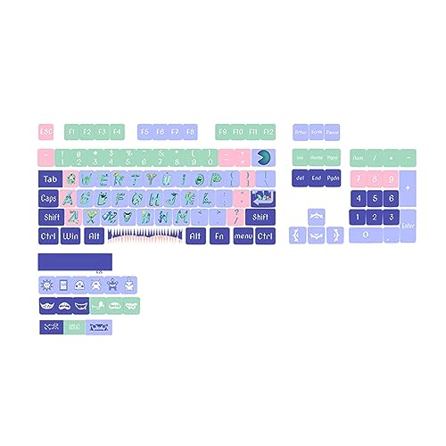 MONOJLY 126 Tasten Tastenkappen XDA Profil Cartoon StayupMonster Keycaps PBT DyeSublimation Mechanische Tastatur Tastenkappen-Set von MONOJLY