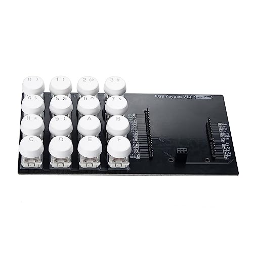 MONOJLY RGBDuino RGB-Tastatur V1.0 4x4 Tastatur DC5V mit RGB-Hintergrundbeleuchtung, weiß, runde Tastenkappen für Duino Boards von MONOJLY