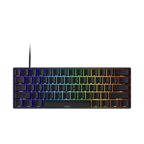 MONSGEEK FUN60 Pro Rapid Trigger Gaming-Tastatur, 8k SP-Magnetschalter, HE-Keyboard, kabelgebunden, 60% Tastatur, schwarz glänzend (Blend-Magnetschalter,US Layout) von MONSGEEK