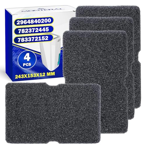 4 Stück Schwamm Filter für Wäschetrockner 243x153x12 mm mit dem Originalcode 2964840200 für Beko für Blomberg – MONTERAL von MONTERAL