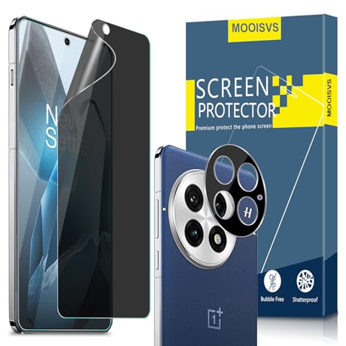 MOOISVS 2 + 2 Stück Displayschutzfolie für OnePlus 13 (kein Glas) (2 Packungen) + Kameralinsenschutz aus gehärtetem Glas (2 Packungen), flexible TPU-Folie, Anti-Spionage für OnePlus 13 von MOOISVS