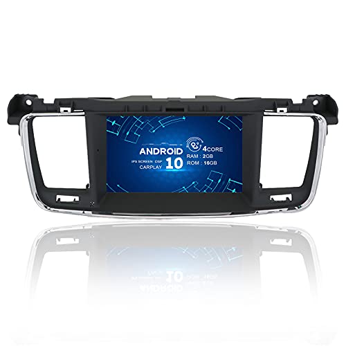MOOKAKA Android 10 Autoradio 1 din GPS Navigation für Peugeot 508 2011-2017 Autoradio Multimedia Player mit Wireless Carplay Bluetooth WiFi DSP 7 Zoll Head Unit (MTK 4 Core 2+16GB) von MOOKAKA
