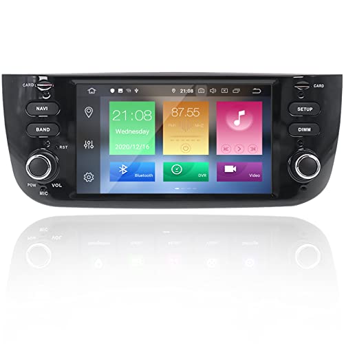 MOOKAKA Android 10 Autoradio 2 din GPS Navigation für FIAT Linea Punto Evo 2009-2015 Multimedia Player Auto Stereo Unterstützung Carplay Bluetooth WiFi DSP RDS 6.2 Zoll Head Unit (PX6,4+64GB) von MOOKAKA
