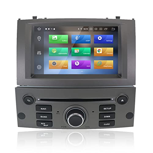 MOOKAKA Android 10 Autoradio 2 din GPS Navigation für Peugeot 407 2004-2010 Multimedia Player Unterstützung Kabellos Carplay WiFi DSP DVD 7 Zoll IPS Touchscreen Kopfeinheit (PX6 6 Core,4+64GB) von MOOKAKA