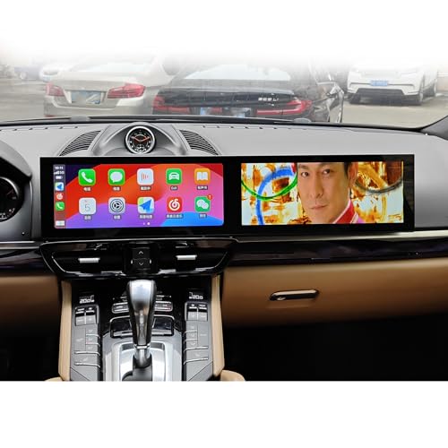 MOOKAKA Dualer Bildschirm Android Autoradio 2 din GPS Navigation Haupteinheit für Porsche Cayenne 2010-2017 Multimedia Player Stereo Touchscreen Carplay（4+64GB von MOOKAKA