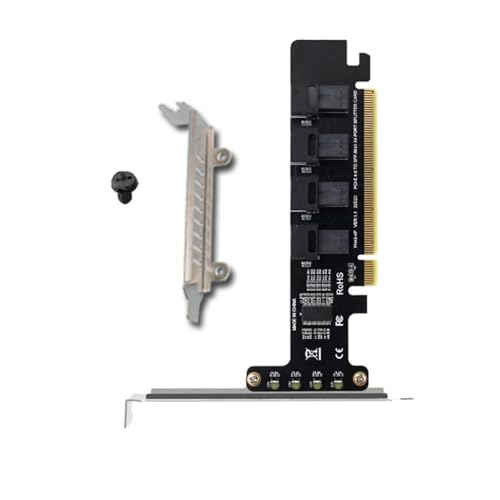 PCIE X16 auf 4 Port U.2 NVME SFF-8643 SFF-8639 Erweiterungskartenzubehör von MOOKEENONE