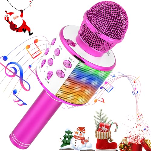 MOOKLIN ROAM Drahtloses Bluetooth Karaoke Mikrofon für Kinder, Tragbarer 4-in-1 Karaoke Maschinenlautsprecher, Heim KTV Player mit Aufnahmefunktion, Kompatibel mit Android iOS und PC (pink) von MOOKLIN ROAM