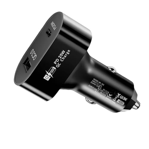 Auto Ladestation Mit PD25W USB C Und 1xUSB 25W Doppelanschluss Schnellladeadapter Für 12V-24V Auto LKW von MOONDAME