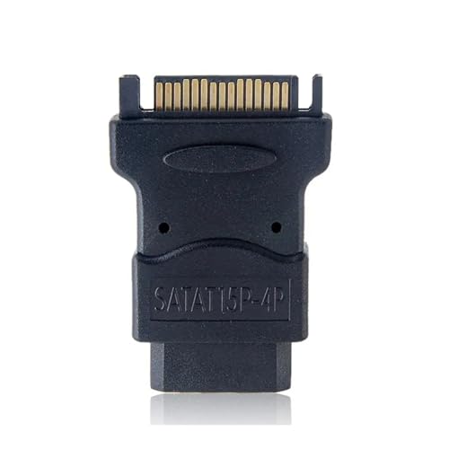MOONDAME 15-Pin Stecker Auf Große 4-Pin Buchse Adapter Festplatten Stromrichter Sorgt Für Eine Stabile Verbindung von MOONDAME
