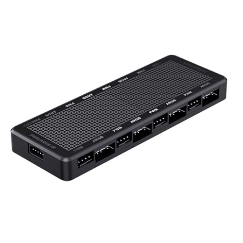 MOONDAME LP8P 8 Port 3Pin ARGB+4Pin Lüftersteuerung Für PC Beleuchtung Und Kühlung Anpassbar Mit Stabiler Stromkabelversorgung von MOONDAME