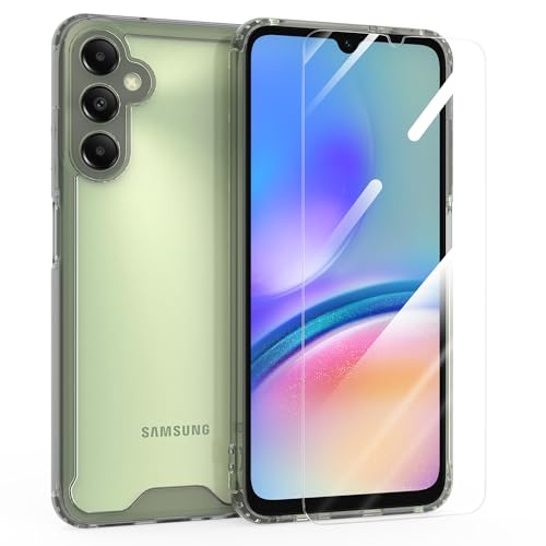 MOONESS Hülle kompatibel mit Samsung Galaxy A05s 6,7 Zoll,Handyhülle für Samsung Galaxy A05s 4G mit Schutzfolie,Silikon TPU mit PC Schutzhülle Backcover - Schwarz von MOONESS