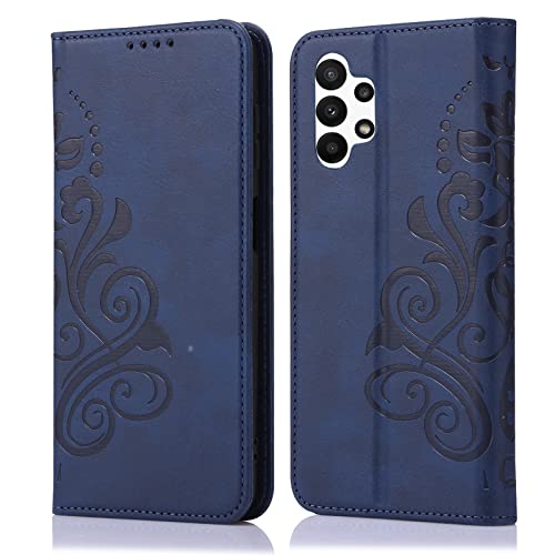 MOONESS Schutzhülle für Samsung Galaxy A04s / A13 5G Hülle Leder,Handyhülle für Samsung Galaxy A04s / A13 5G,Magnetisch Prägung PU Leder Tasche Case für Samsung Galaxy A04s / A13 5G - Blau von MOONESS