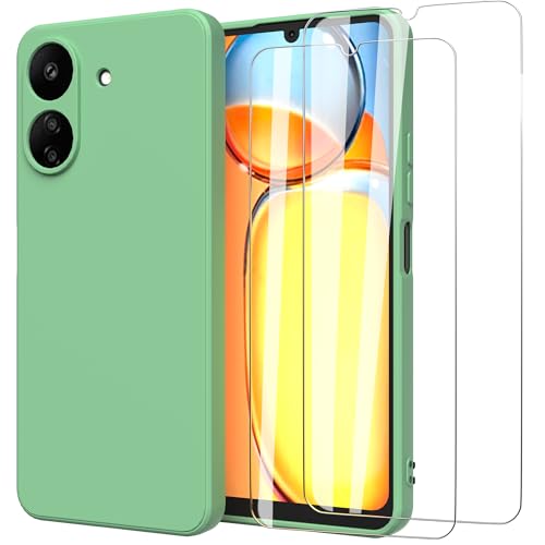 MOONESS kompatibel mit Xiaomi Redmi 13C 6,74 Zoll Hülle,Handyhülle für Xiaomi Redmi 13C 6,74 Zoll mit 2 Stück Schutzfolie,Liquid Silikon TPU Schutzhülle Dünn Backcover - Grün MOONESS kompatibel mit Xiaomi Redmi 13C 6,74 Zoll Hülle,Handyhülle für Xiaomi Redmi 13C 6,74 Zoll mit 2 Stück Schutzfolie,Liquid Silikon TPU Schutzhülle Dünn Backcover - Grün von MOONESS