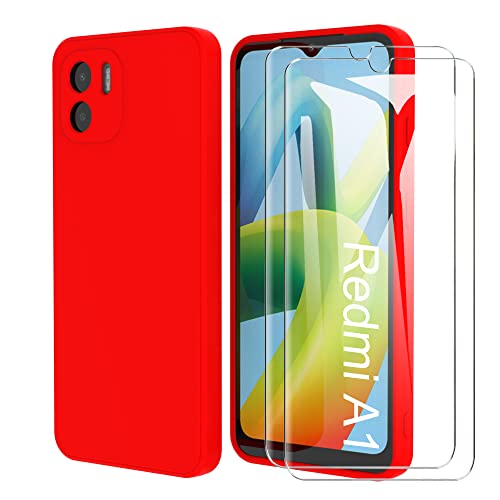 MOONESS kompatibel mit Xiaomi Redmi A2 / Redmi A1 4G Hülle,Handyhülle für Xiaomi Redmi A2 / Redmi A1 4G mit 2 Stück Schutzfolie,Liquid Silikon TPU Schutzhülle Dünn Backcover - Rot MOONESS kompatibel mit Xiaomi Redmi A2 / Redmi A1 4G Hülle,Handyhülle für Xiaomi Redmi A2 / Redmi A1 4G mit 2 Stück Schutzfolie,Liquid Silikon TPU Schutzhülle Dünn Backcover - Rot von MOONESS