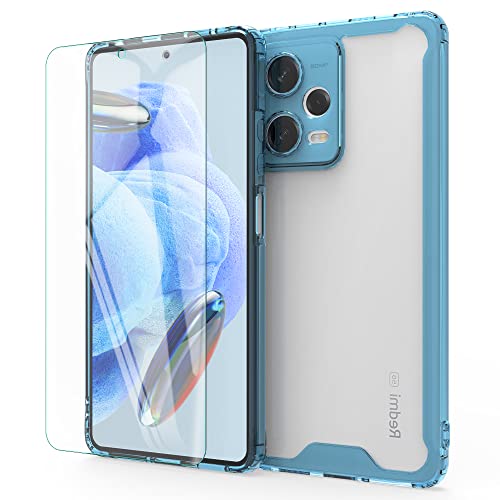 MOONESS kompatibel mit Xiaomi Redmi Note 12 Pro 5G / Poco X5 Pro Hülle,Handyhülle für Xiaomi Poco X5 Pro 5G / Redmi Note 12 Pro 5G mit Schutzfolie,Silikon TPU mit PC Schutzhülle Backcover - Bleu von MOONESS