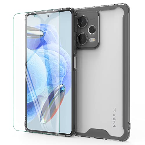 MOONESS kompatibel mit Xiaomi Redmi Note 12 Pro 5G / Poco X5 Pro Hülle,Handyhülle für Xiaomi Poco X5 Pro 5G / Redmi Note 12 Pro 5G mit Schutzfolie,Silikon TPU mit PC Schutzhülle Backcover - Schwarz von MOONESS