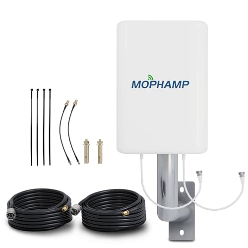 Mophamp MIMO LTE Router Richtantenne 4G 5G 698-3800Mhz 2x10m Kabel passend zu Router Huawei Vodafone Telekom Speedport Speedbox O2 FritzBox LTE TP Link Teltonika von MOPHAMP