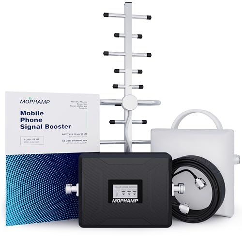 Mophamp Mobilfunkverstärker 900 1800 2600Mhz 4G/GSM-Verstärker Band 8, 3,7 Mobile Signal Booster Handyempfang Verbessern von MOPHAMP