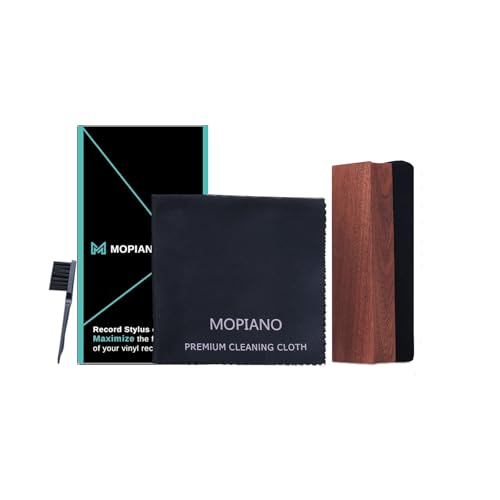 Vinyl LP Schallplatten Reinigungsset 3-in-1 | Schallplatten Reinigung | Inkl. Samtpolster Burste,Nylonbürste,Mikrofasertuch von MOPIANO