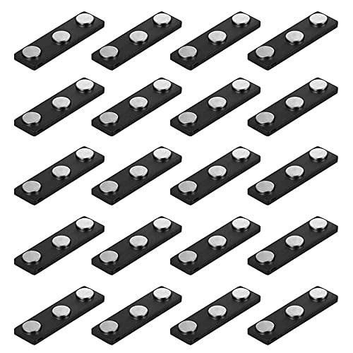 MOPOIN 20 Stück Namensschilder Magnet, Namensschild Magnetisch Selbstklebend, Namensschilder für Kleidung, Metall Namensschild Halter mit 3-Punkt Magnet für Ausweishüllen Beschriften Fliegengitter von MOPOIN