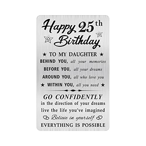 MOQIYXL Geburtstagskarte zum 25. Geburtstag für Tochter, 25 Jahre alte Geschenke für Tochter mit Gravur von MOQIYXL