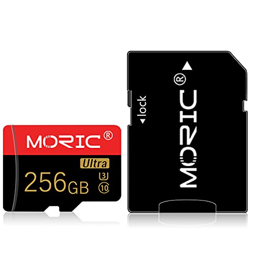 256GB Micro SD Karte, MicroSDXC UHS-I Speicherkarte 100MB/s, U1, Class10, FHD Video V10, A1, FAT32, High Speed Flash TF Karte für Computer mit Adapter/Cemera/Phone/Dashcam/Tablet/PC von MORIC