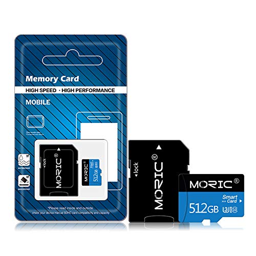 512 GB Micro-SD-Karte mit Adapter High Speed Memory MicroSD-Karte Klasse 10 Speicherkarte für Nintendo Switch Android Smartphone Digitalkamera und Drohne (512 GB) von MORIC