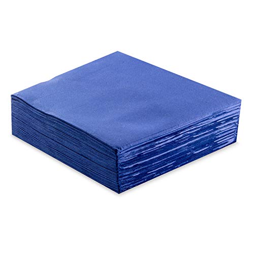 MORIGAMI Serviette 40 x 40 cm, 2-lagig, 1/4 Falz, 50 Servietten, Spitze, blau (SER42104058) von MORIGAMI
