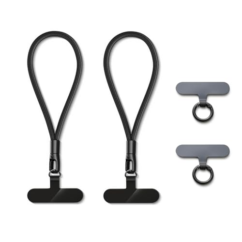 MORSUNBELA 2 Stück Handykette Kurz Handyanhänger, Handyband Kurz Universal Handykette Handgelenkriemen Lanyards, Schwarz Schlüsselband für Handys Kameras Schlüssel MORSUNBELA 2 Stück Handykette Kurz Handyanhänger, Handyband Kurz Universal Handykette Handgelenkriemen Lanyards, Schwarz Schlüsselband für Handys Kameras Schlüssel von MORSUNBELA