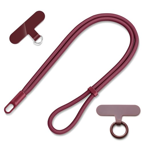 MORSUNBELA Handyband zum Umhängen, Handykette Lang, Lanyard Universal Handy Umhängeband, Verstellbar Handykette zum Umhängen Schlüsselband - Burgunderrot MORSUNBELA Handyband zum Umhängen, Handykette Lang, Lanyard Universal Handy Umhängeband, Verstellbar Handykette zum Umhängen Schlüsselband - Burgunderrot von MORSUNBELA