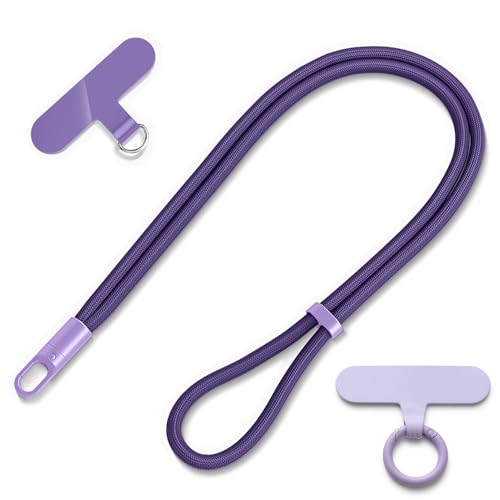MORSUNBELA Handyband zum Umhängen, Handykette Lang, Lanyard Universal Handy Umhängeband, Verstellbar Handykette zum Umhängen Schlüsselband Lang - Tiefes Violett von MORSUNBELA