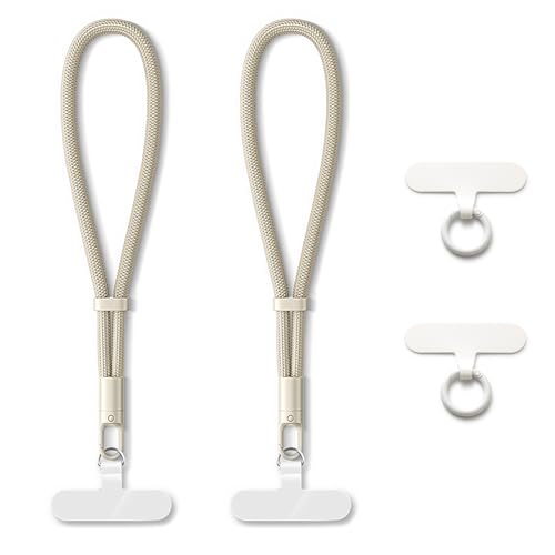 MORSUNBELA Handykette, Handyband Kurz Universal Handykette Kurz Handgelenk Schlüsselband, Handschlaufe Handy für Handys Kameras Schlüssel (2 Stück Kamel) von MORSUNBELA