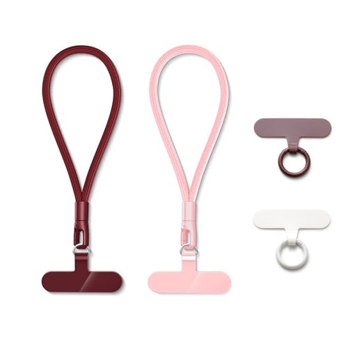 MORSUNBELA Handykette Handschlaufe Handy, Lanyards Handgelenk Handyband Handykette Kurz für Kameras, Schlüssel, Handgelenkriemen - Dunkelrot + Rosa MORSUNBELA Handykette Handschlaufe Handy, Lanyards Handgelenk Handyband Handykette Kurz für Kameras, Schlüssel, Handgelenkriemen - Dunkelrot + Rosa von MORSUNBELA