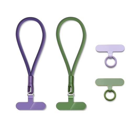 MORSUNBELA Handykette Handschlaufe Handy, Lanyards Handykette Handgelenk Handyband Kurz Handyanhänger für Kameras, Schlüssel, Handgelenkriemen - Lila + Grün MORSUNBELA Handykette Handschlaufe Handy, Lanyards Handykette Handgelenk Handyband Kurz Handyanhänger für Kameras, Schlüssel, Handgelenkriemen - Lila + Grün von MORSUNBELA