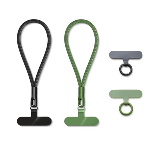 MORSUNBELA Handykette Handyanhänger, Lanyards Handyanhänger Handyband Handy kette Kurz für Kameras, Schlüssel, Handgelenkriemen - Schwarz + Dunkelgrün MORSUNBELA Handykette Handyanhänger, Lanyards Handyanhänger Handyband Handy kette Kurz für Kameras, Schlüssel, Handgelenkriemen - Schwarz + Dunkelgrün von MORSUNBELA
