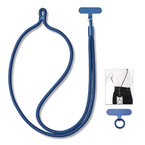 MORSUNBELA Handykette Handyband zum Umhängen, Verstellbar Handyschnur zum Umhängen Handy Umhängeband, Lanyard für Handys Schlüssel Universal Schlüsselband Blau von MORSUNBELA