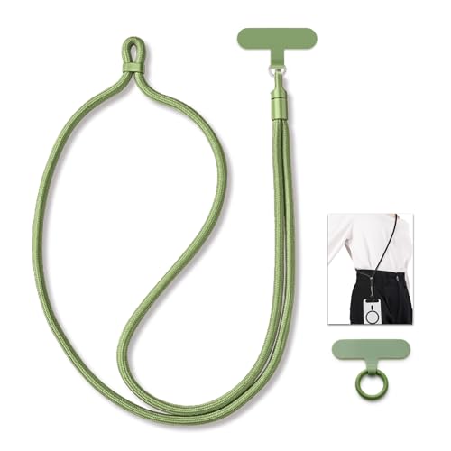 MORSUNBELA Handykette Handyband zum Umhängen, Verstellbar Handyschnur zum Umhängen Handy Umhängeband, Lanyard für Handys Schlüssel Universal Schlüsselband Grün von MORSUNBELA