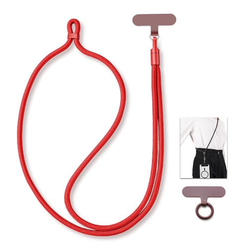 MORSUNBELA Handykette Handyband zum Umhängen, Verstellbar Handyschnur zum Umhängen Handy Umhängeband, Lanyard für Handys Schlüssel Universal Schlüsselband Rot MORSUNBELA Handykette Handyband zum Umhängen, Verstellbar Handyschnur zum Umhängen Handy Umhängeband, Lanyard für Handys Schlüssel Universal Schlüsselband Rot von MORSUNBELA